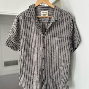 Men's Madewell Gray Striped Shirt